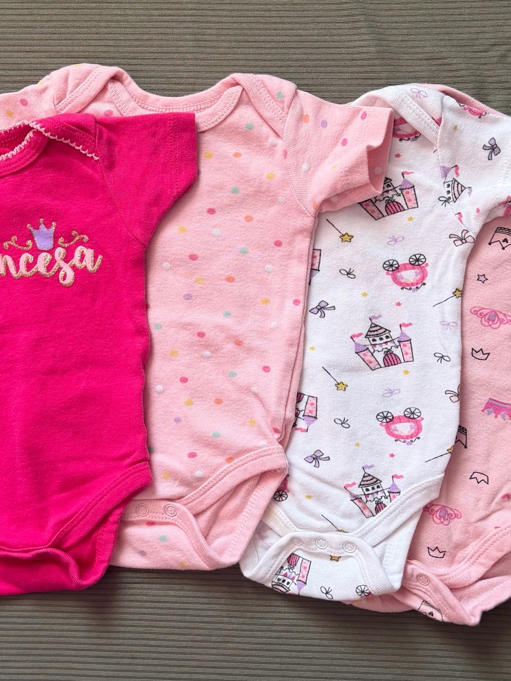 Girls Pink Princess Polka Dot One-Piece Bodysuit - Cute Everyday
